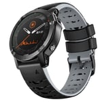 Garmin Fenix® 7 / Fenix ​​7 Solar / Fenix ​​7 Sapphire Solar jne. Silikoni kellon ranneke, 22 mm - musta, harmaa