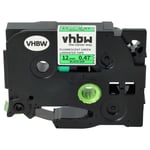 vhbw 1x Ruban compatible avec Brother PT E110, E100B, E300, E115, E105, E200, E100VP imprimante d'étiquettes 12mm Noir sur Vert fluo