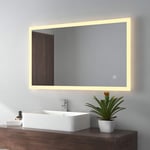 EMKE 1000 X 700 mm Illuminated Backlit LED Bathroom Mirror, Wall Mounted Multifunction Bathroom Vanity Mirror with Lights and Demister Pad, Multiple Lighting Modes Smart Mirror
