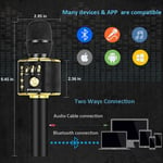 RCTOYS 3-in-1 Portable Handheld karaoke Mic Speaker Machine Birthday Home Party, Wireless Bluetooth Karaoke Microphone,for Android/iPhone/PC or All Smartphone,Black