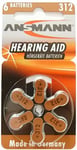 Hearing aid batteries 312 / PR41 180mAh 6 pcs