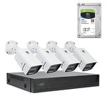 Kit de vidéosurveillance PNI House IPMAX POE 3LR, NVR avec 4 Ports POE et 4 caméras de Surveillance 3MP avec Disque Dur 1 to Inclus