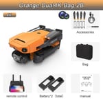 Orange 4K Double 2B - Mini Drone P8 avec Caméra 4K pour Touriste, Wifi, FPV, Quatre Côtés, Infrarouge, Évitem