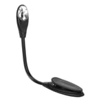 Mini LED-boklampa, bärbar flexibel läslampa med klämma för sovrum, resor, svart