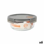 Hermetisk matlåda MasterChef Grå Transparent Rund 1,3 L (6 antal)