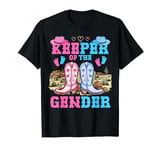 Cute Keeper of The Gender Reveal Baby Boots Western Theme T-Shirt
