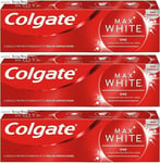 3x Colgate MaxWhite ONE Whitening Accelerator Toothpaste -Remove Stains,Tartar