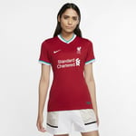 Rep your team in the Liverpool F.C. Stadium Home Shirt. Highly breathable fabric keeps sweat off skin, so you stay cool and comfortable on pitch or stands. This product is made from 100% recycled polyester fabric. FC 2020/21 Women's Football Shirt - Red