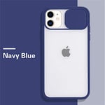 AHML Case With Camera Cover, Matte Translucent Soft Edges, Sliding Lens Camera Protector Case for iPhone 12 / iPhone 12 Pro/iPhone 12 Pro Max (iPhone 12 / iPhone 12 Pro, Navy Blue)