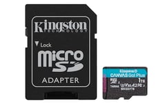 Kingston Canvas Go! Plus microSD memory card Class 10, UHS-I 1TB microSDXC 170R A2 U3 V30 Card + ADP