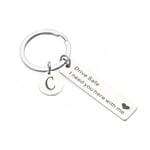 Nyckelring med bokstäver A-Z, 26 initialer, Drive Safe, C C