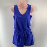 Amazon Essentials Women's Studio Terry Fleece Playsuit Romper, Blue, Size XS