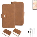 Wallet + Protective case for Realme C31 cover brown