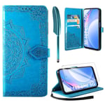 AROYI Cover Compatible with Xiaomi Mi 10T Lite 5G Case Flip with Screen Protector, Shockproof PU Leather Phone Case Wallet Compatible with Xiaomi Redmi Note 9 Pro 5G Blue