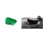 Audio-Technica AT-VMN95E VM95 Series Elliptical Replacement Stylus & Acc-Sees APV004 Pro Vinyl Velvet Brush Record Cleaner – Includes Stylus Pick Up Brush - Anti-Static