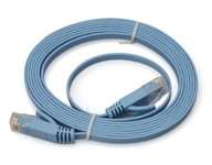 Câble Réseau Plat RJ45 UTP sans accroc (Cat6a) 5m - Bleu clair