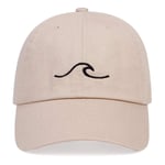 MIBQM Unisex Summer dad hat wave embroidery baseball cap hip-hop outdoor sports sun hats snapback hats-Beige