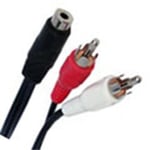 Capida minijack 3.5mm (hon) till 2x RCA (han) adapter kabel 0.5m