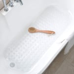 PRXD Bathtub Mat, Extra Long Non-slip Anti Mould Rubber Bath Mat Bathroom Shower Mat (16 W x 39 L Inches) (Transparent)