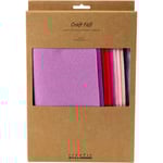 Hobbyfilt, A4, ark 210x297 mm, tjocklek 2 mm, lila/pink harmoni, 10 st./ 1 förp.