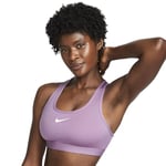 NIKE DX6821-536 W NK SWSH MED SPT Bra Sports Bra Women's Violet DUST/White Size L