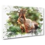 Red Squirrel 6 V3 Modern Canvas Wall Art Print Ready to Hang, Framed Picture for Living Room Bedroom Home Office Décor, 30x20 Inch (76x50 cm)