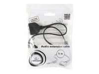 Gembird Cc-Mic-1 - Ljudförlängningskabel - Mini-Phone Stereo 3.5 Mm Hona Till Mini-Phone Stereo 3.5 Mm Hane - 1 M - Formpressad