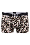 BOSS Men's Trunk 24 Print Boxer Shorts, Dark Beige 252, S