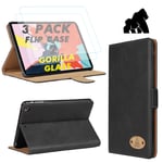 Gorilla Tech Apple iPad Pro 12.9 inch 4th Generation Leather Case and 2 Screen Protectors Genuine Executive Smart Protective Designer Cover Stand for 2020 Model A2229 A2069 A2232 A2233 Black