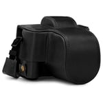 MegaGear MG1883 Ever Ready Genuine Leather Camera Case compatible with Fujifilm X-T200 (XC15-45mm) - Black