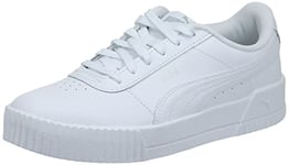 PUMA Women's Carina Sneaker, White White Silver, 4.5 UK