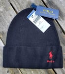 Genuine POLO RALPH LAUREN Black 100% Merino Wool BEANIE Hat  710833950002