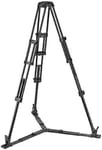 Manfrotto Aluminium Twin Leg Video Tripod with Ground-Level Spreader - 100 mm to 75 mm Bowl Adapter - Twin Spiked Feet - MVTTWINGA