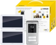 VIMAR K42956 Kit portier-vidéo WiFi en saillie contenant: 2 portiers-vidéo WiFi à écran tactile LCD 7" mains libres, platine audio-vidéo, 2 alimentations 40103, distributeur bus à 4 sorties