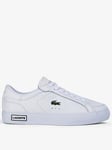 Lacoste Powercourt Leather Trainers - White, White, Size 6, Women