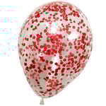 Röda Konfettiballonger 6-Pack - Latexballonger Fyllda med Konfetti  Ballonger till Alla Hjärtans Dag, Valentinsdag, Födelsedagar, och Fester Röd