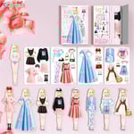 Magnetiska klä upp prinsessa pappersdockor magnet klä upp spel Playset leksaker barn flickor kreativa presenter A