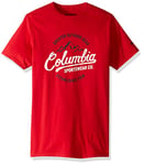 Columbia Apparel T-Shirt Graphique Standard pour Homme, Rouge Montagne/Volt, Taille M