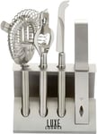 Barcraft 5 Pcs Cocktail Tool Set With Stand Brushed Stainless Steel