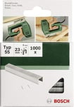 Bosch 1000x Narrow Crown Staples Type 55 (Textiles, Carpet, Acoustic panels, Lawn carpet, 6 x 1.08 x 19 mm, Accessories Tacker, Staple Gun)