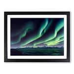 Uplifting Aurora Borealis H1022 Framed Print for Living Room Bedroom Home Office Décor, Wall Art Picture Ready to Hang, Black A2 Frame (64 x 46 cm)