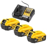 Pack 3 batteries 18V XR 5Ah + chargeur - DEWALT - DCB1104P3-QW