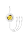 Charging Cable 3w1 USB to USB-C USB-M Lightning 3.5A 1.1m (White)