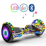 QINGMM Hoverboard,10'' Two Wheel Self Balancing Car,with Bluetooth Speakers And LED Glowing Tires,Electric Scooter for Kids And Adult, Great Gifts,street dance