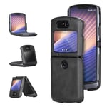 Foluu Case for Moto Razr 5G Case, for Motorola Razr 5G 2020 Leather Case, Ultra Thin Slim Durable Protective Phone Case Cover for Motorola Moto Razr 5G 2020 Version (Black)