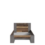 Forte Clif Lit pour Chambre d'adolescent, Surface de Couchage 120 x 200 cm, matériau en Bois, décor Vieux Bois Vintage et béton Gris foncé, 204,9 x 125,1 x 90,5 cm