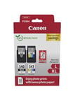 Canon PG540L CL541XL Photo Value Pack de 2 Cartouches Capacité L et XL (1xNoir Capacité L, 1xCouleur Capacité XL) + 50 Feuilles de Papier Photo Canon 10x15cm (Emballage Carton Sécurisé)
