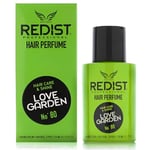Redist Hair Perfume Love Garden No.80 – Parfum pour cheveux pour femme – Parfum longue durée – Neutralise les odeurs désagréables – Spray de 50 ml – Pour soin des cheveux et brillance tous les jours
