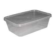 Re-usable plastic food container (Ideal for the Microwave,Fridge,Freezer,Dishwasher)500ml capacity, 50 pack microtubs