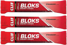 Clif Bloks Energy Chews Strawberry - Sports Supplements, 60 G (Strawberry - 3 Pa